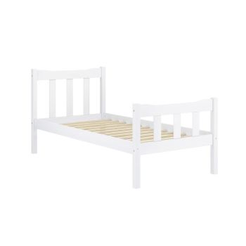 Havana Single Bed Frame (Pack of 2) - Pine/Metal - L200.8 x W99 x H96 cm - White/Pewter - Flat Pack