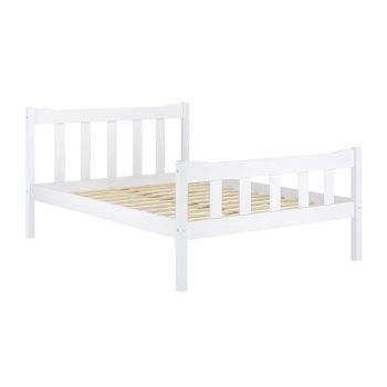 Havana King Size Bed Frame (Pack of 2) - Pine/Metal - L210.8 x W159.8 x H96 cm - White/Pewter - Flat Pack