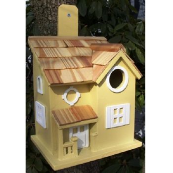 Nestling Cottage Birdhouse - Yellow