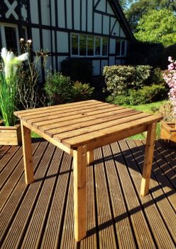Two Seater Square Table Quality Wooden Garden Furniture - W100 x D100 x H80 - Fully Assembled