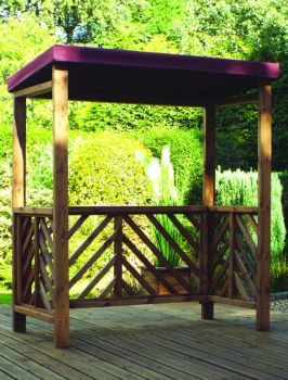 Dorchester BBQ Shelter (Burgundy Roof Cover), wooden garden furniture, fully assembled