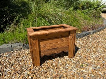 Multi Pack of 3 - Prestbury Raised Rectangular Regular Trough - Timber - L33 x W57 x H42 cm