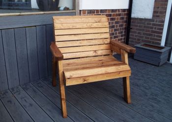 Large Chair, Wooden Garden Chair - W98 x D74 x H98 - Fully Assembled