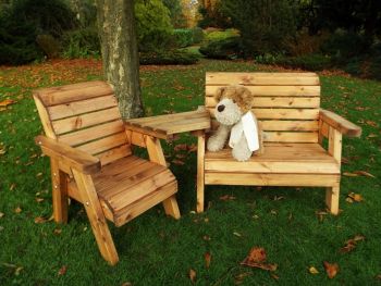 Little Fellas Bench/Chair Combination Set (Angled) for Children - W180 x D80 x H77 - Fully Assembled