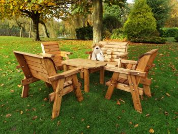 Little Fellas Deluxe Table Set, Wooden Garden Furniture for Children - W240 x D214 x H77 - Fully Assembled