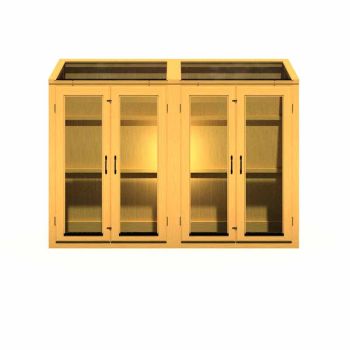 Heydon 7 x 2 Double Door Greenhouse - Timber - L61.9 x W209 x H157.7 cm
