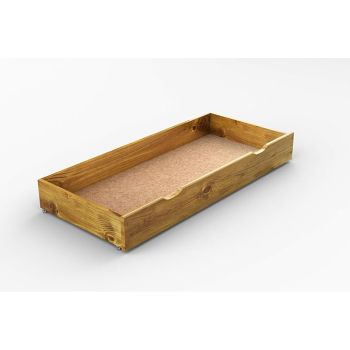 Underbed Storage Drawer (Grooves) - Wood - L150 x W55 x H18.5 cm - Oak
