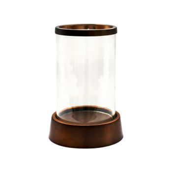 Hampton Hurricane Lantern - Glass/Metal - L24 x W24 x H40 cm - Copper