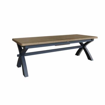 Cross Legged Dining Table - Oak - L250 x W100 x H78 cm - Blue