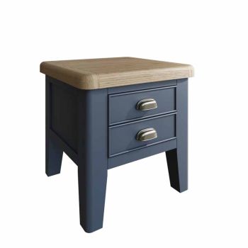 Lamp Table - Pine/MDF - L55 x W55 x H55 cm - Blue/Smoked Oak