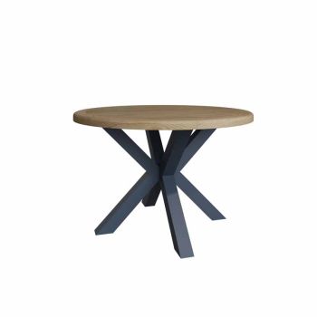 Small Round Dining Table - Oak - L120 x W120 x H78 cm - Blue