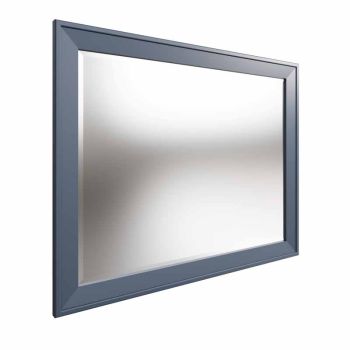 Wall Mirror - Pine/MDF/Glass - L120 x W95 x H3 cm - Blue/Smoked Oak
