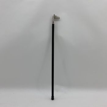Horse Head Walking Stick - L4 x W10 x H51 cm - Silver/Black