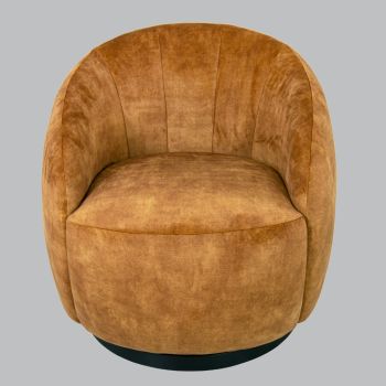Talia Chair - Wood/Velvet - L78 x W79 x H79 cm - Black/Ginger