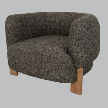 Andromeda Chair - Wood/Fabric - L88 x W99 x H70 cm - Brown/Ash/Grey