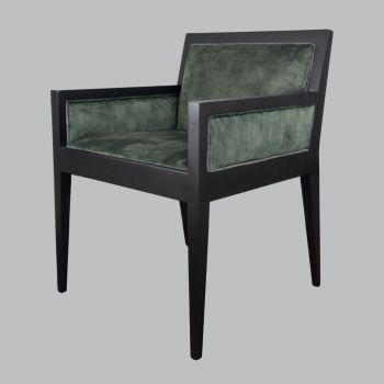 Elias Chair - Wood/Velvet - L57 x W60 x H80 cm - Green