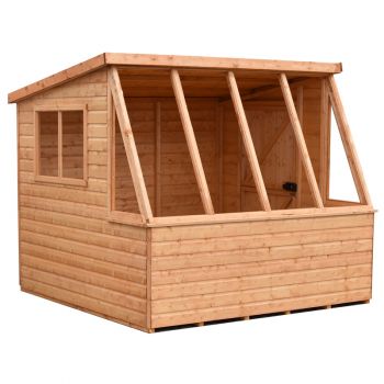 Iceni 8 x 8 Feet Potting Shed Pre Hung Doors with Opening Glass Side Window Style B