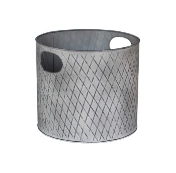 Indoor Christmas Tree Bucket - Galvanized Steel - L28 x W28 x H28 cm - Zinc