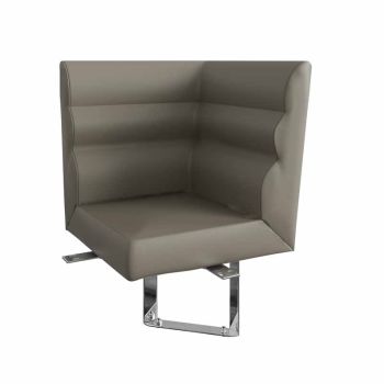 Corner Dining Chair - Metal/PU/Foam/MDF - L58 x W50 x H87 cm - Taupe/Chrome