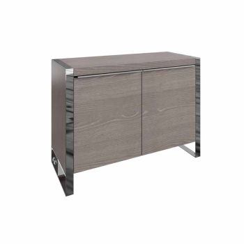 Standard Sideboard - Pine/MDF/Metal - L110 x W45 x H80 cm - Silver Oak/Chrome