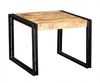 Cosmo Industrial Small Coffee Table - Solid Mango Wood - L60 x W60 x H45 cm