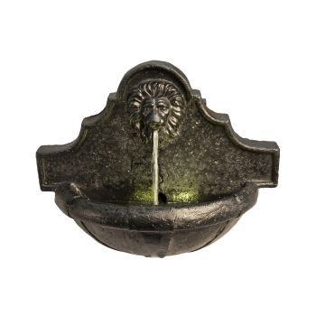  Outdoor Lion Head Wall fountain water feature with LED Light - Charcoal - 55 x 45 x 45 cm