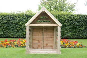 Buttercup Deluxe Firewood Log Store, Wooden garden timber firewood store. Outdoor Fire wood, kindling and log shelter. Pressure Treated Timber