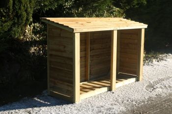Heavy Duty Logstore 4ft High X 6ft Wide - Firewood storage shelter, Wooden garden timber log store