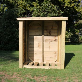 Heavy Duty Log Store - Outdoor Firewood Wooden Garden Timber Log Store - L60 x W120 x H150 cm - Minimal Assembly Required
