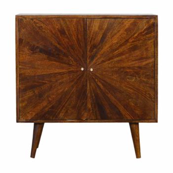Sunrise Cabinet - Mango Wood - L35 x W75 x H77 cm - Chestnut