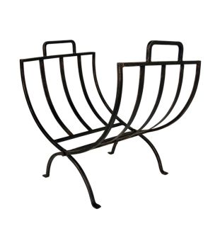 Linear Log Basket - Iron - L51 x W36 x H48.5 cm - Black