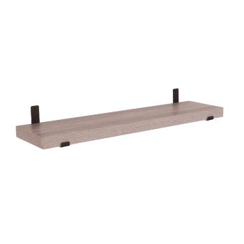 Jackson 60 cm Chunky Shelf with Sit on Brackets - Metal - L20 x W60 x H3.8 cm - Grey Oak Effect