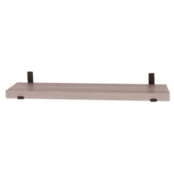 Jackson 80 cm Chunky Shelf with Sit on Brackets - Metal - L20 x W80 x H3.8 cm - Grey Oak Effect