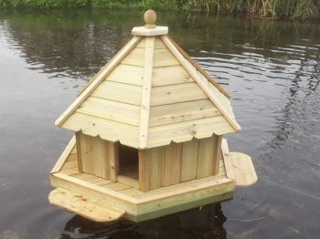 Buttercup Hexagonal Floating Duck House - Medium, Waterfowl Nesting Box for Pond or Lake