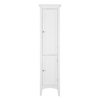  Glancy Two Shutter Doors Wooden Tall Tower Storage Cabinet - White - 38 x 160 x 160 cm
