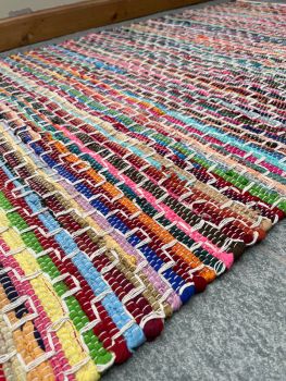 KADAM Geometric Rainbow Rug Stitch Reversible - L75 x W135 - Multicolour