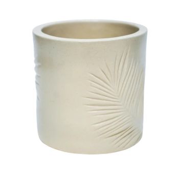 Kew Sago Palm Planter - Stoneware - L16.5 x W15.5 x H18 cm - Ivory