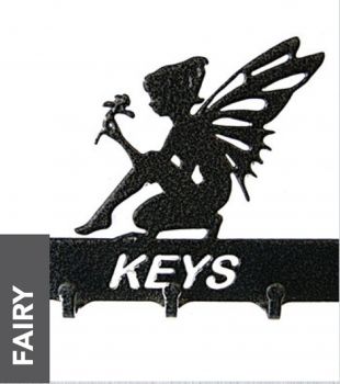 Fairy Key Holder - Rack - Solid Steel - W15 x H9 cm - Black