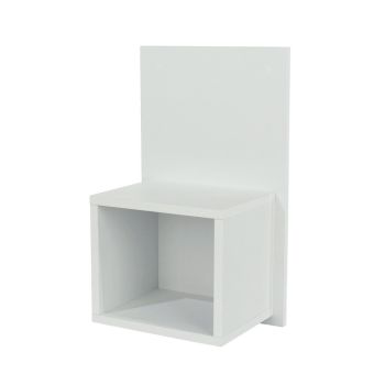 Kelly Wall-Hanging Open Compact Bedside Tables - Metal - L50 x W30 x H21.3 cm - White - Flat Packed