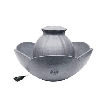 Kew Petal Bowl Water Feature - Fibreclay - L74 x W74 x H44 cm - Grey