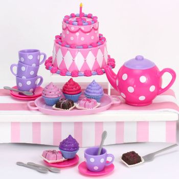 Sophia's 18" Doll Small Tea Party Set - Hot Pink/Pink/Purple - 10 x 10 x 10 cm