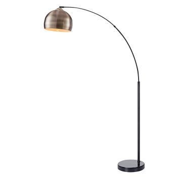  Arquer Arc Floor Lamp With Marble Base, Antique Brass Finished Shade - Anti-Brass / White Marble - 110 x 173 x 173 cm