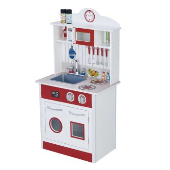  Little Chef Madrid Classic Play Kitchen - Red / White - 48 x 32 x 93 cm