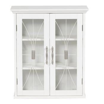  Delaney Removable Wooden Wall Cabinet with 2 Doors - White - 22 x 61 x 61 cm