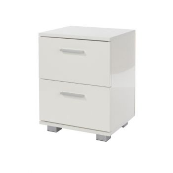 2 Drawer Bedside Cabinet - MDP - 35 x 30 x 47.5 cm - White