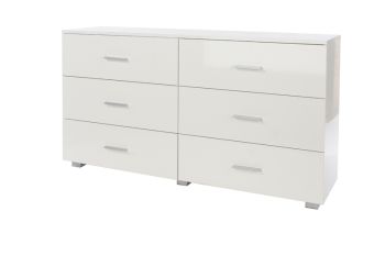 3+3 Chest of Drawers - MDP - 120 x 30 x 68.5 cm - White