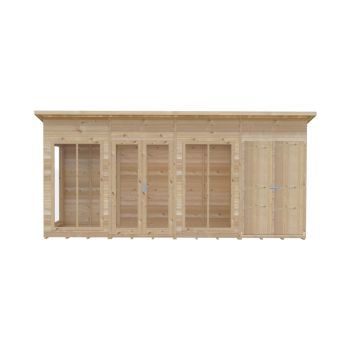 Lela 16x4 Summerhouse including Storage - L125.8 x W476 x H229.9 cm