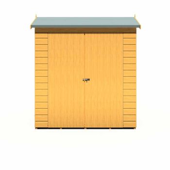 Lewis 4 x 6 Feet Double Door Reverse Apex Style Shed - L191.4 x W136 x H204.3 cm