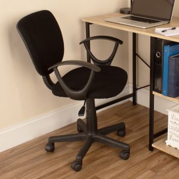 2 Drawer Desk with Loft Home Office Chair - Oak/Black