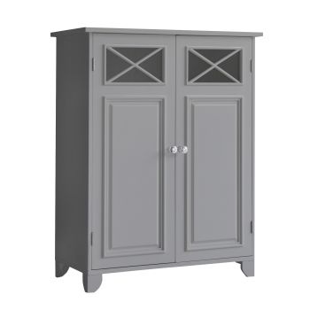  Dawson Contemporary Wooden Floor Storage Cabinet - Grey - 33 x 82 x 82 cm